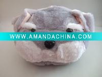 Wholesale plush and stuffed dog slipper,soft indoor animal shoes toy