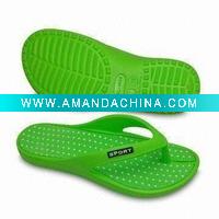 Wholesale Green girl's slipper, Made of EVA Material with Once Injection Sole