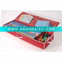 Wholesale Holiday Red with Green Trim Underbed Storage Unit