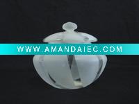 Wholesale glass sugar pot (12120-7)
