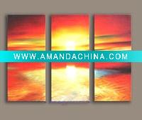Wholesale sunset group oil paintings on canvas