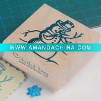 Wholesale wooden rubber Christmas stamp SD0042