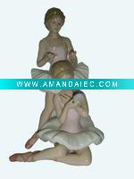 Wholesale Two dancing ballet girls terracotta statue