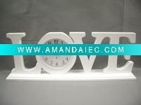 Wholesale Decorative Wood Love letter with clock