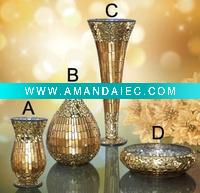 Wholesale Mosaic Glass Craft Set/ Candle Holder For Home Decoration
