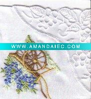 Wholesale handkerchief with lace edge and hemstitch