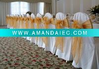 Wholesale banquet chair covers with organza sashes