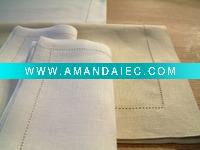 Wholesale linen napkin hand hemstitch