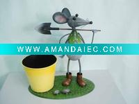 Wholesale Mouse metal craft garden decoration pot