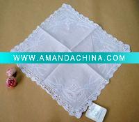 Wholesale Hand embroidery and crochet ladies Cotton Handkerchief