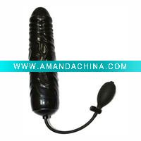 Wholesale adult toy,inflatable black dildo,huge dildo,women's masturbation