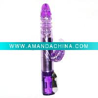 Wholesale Sex toy Coaxial reversal purple vibrator