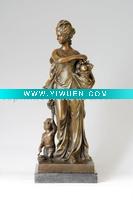 Wholesale Bronze mother&kids love sculpture brass statue ( TPE-129)