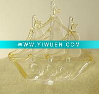 Wholesale glass craft(sailing boat) yellow