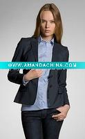 Wholesale Dark grey slim women uniform business suits ST0026