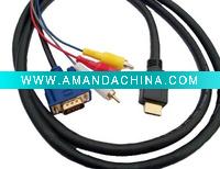 Wholesale HDMI HDTV to VGA 3 RCA Adapter Cable