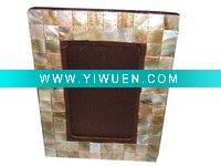 Wholesale Silk fabric& shell photo frame