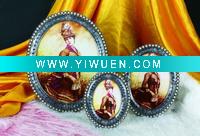 Wholesale Oval Photo Frames - Metalic Zinc Alloy, Jewels inset