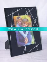Wholesale glass photo frame with beads,mirrored photo frame with beads