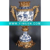 Wholesale Blue & White Toulle Bronze Vase