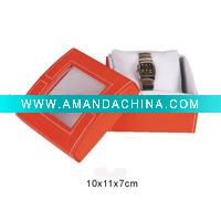 customized top and bottom paper watch box with clear window