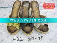 Wholesale Lady Flax Cover Wedge Slipper With flower