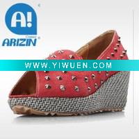 Wholesale New women peep toe buckle wedge heels shoes