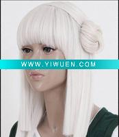 fashion long sraight white cosplay wigs