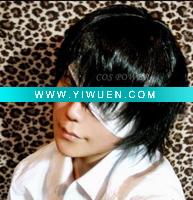 Wholesale Short black cosplay wig boy's hair wig YZF-W0006