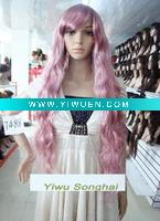 Wholesale Long Curl Cosplay Pink Wig Hair