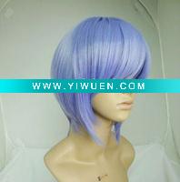 Wholesale Short Cosplay Purple Human Hair Wigs