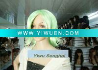 Wholesale Short Cosplay Green Human Hair Wigs