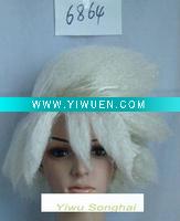 Wholesale OEM White Short Cosplay Synthetic Wigs