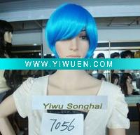 Wholesale Fashion Popular Cosplay Blue Hair Wig