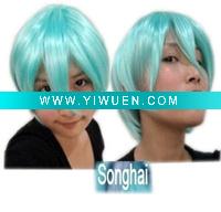 Wholesale Shine Green Short Cosplay Hair Wig
