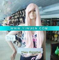 Wholesale Long Straight Girl's Cosplay Pink Wig