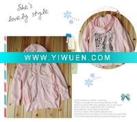 100%cotton child wear girl zipper-up with hood for autumn