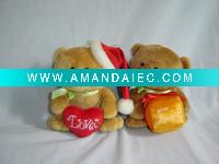Wholesale stuffed plush toys animal,bear with christmas hat
