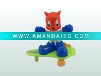 Wholesale wind-up toys, 15cm wind up Rainbow Cat scooter (can be loaded sugar)
