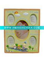 Polyresin resin photo frame,picture frame with baby animal figurine for decoration and graden and home and gift