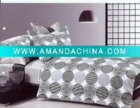 Wholesale 4 pcs printed and solid duvet cover set