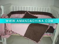 Wholesale crib bedding set suede cotton 9pcs