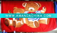 Wholesale Bear printed polyester baby blanket