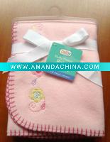 Wholesale polar fleece embroidered baby blanket