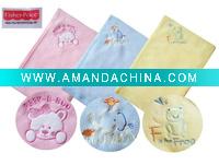 Wholesale Soft Baby Blanket with Solid Color and Embroidery