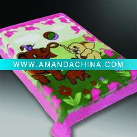 Wholesale 100% polyester printed super quality Raschel-knitted baby blanket