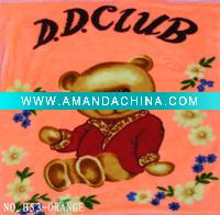 super soft 100% polyester cartoon baby blanket