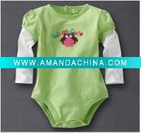 Wholesale apple green comfortable baby bodysuit