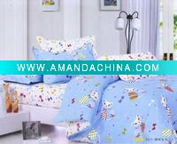 Wholesale Cat baby design 100%cotton pigment printing 4pcs bedding set(MMBB)