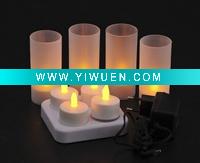 Wholesale 4cups led rechargeable candle light